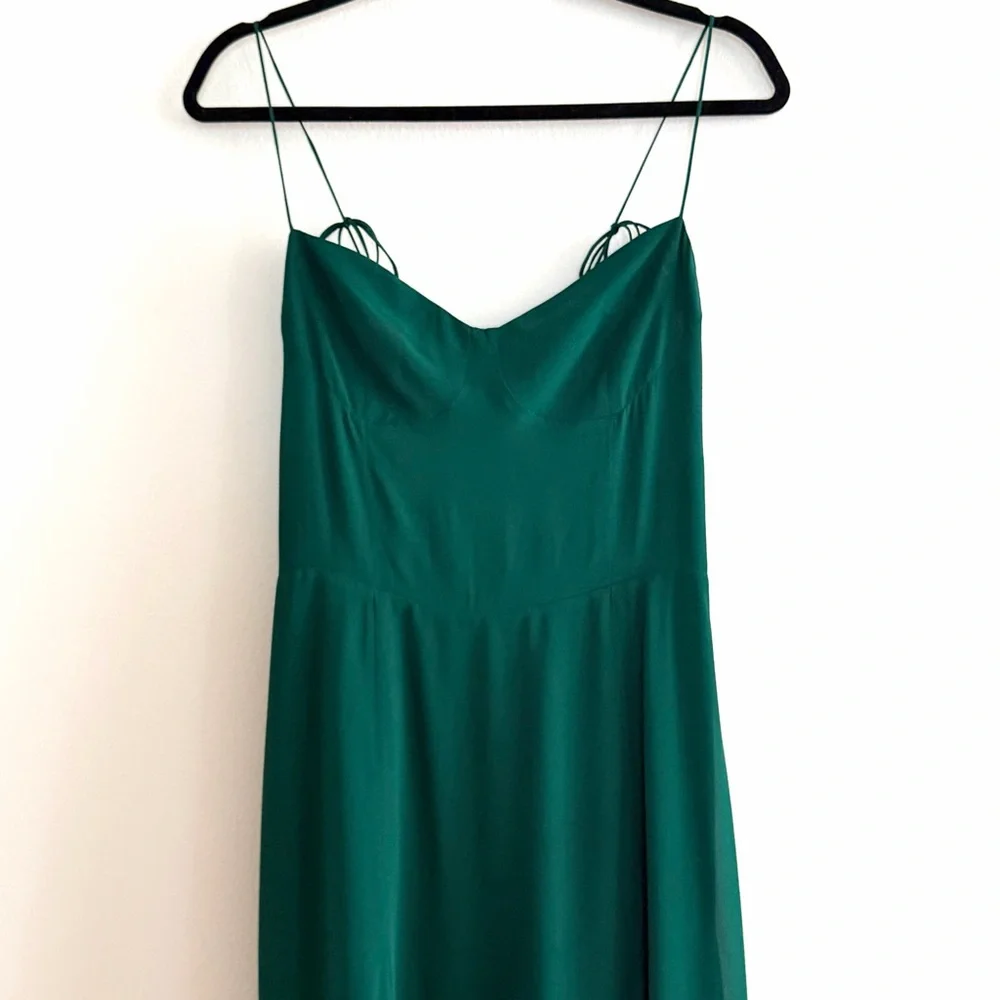 Reformation Juliette Dress In Emerald Green - Picture 7 of 13